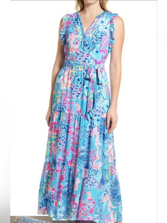 Lilly Pulitzer Dresses & Skirts - Lilly Pulitzer Once Upon A Tide Ruffle Maxi Dress